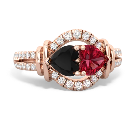 onyx-lab ruby pave keepsake ring