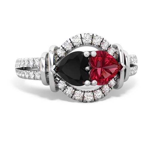 onyx-lab ruby pave keepsake ring