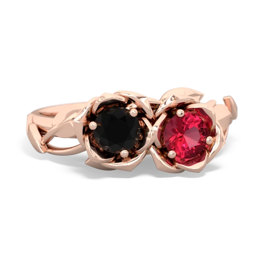 onyx-lab ruby roses ring