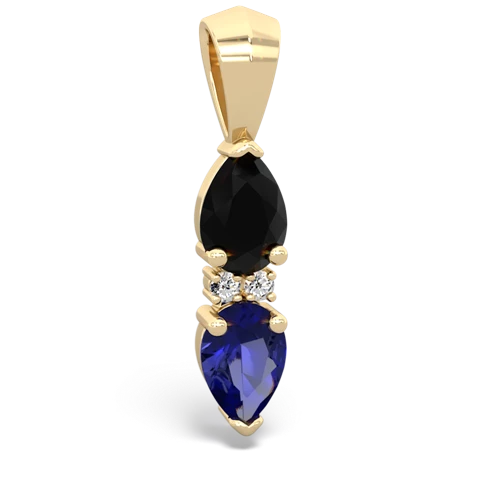 onyx-lab sapphire bowtie pendant