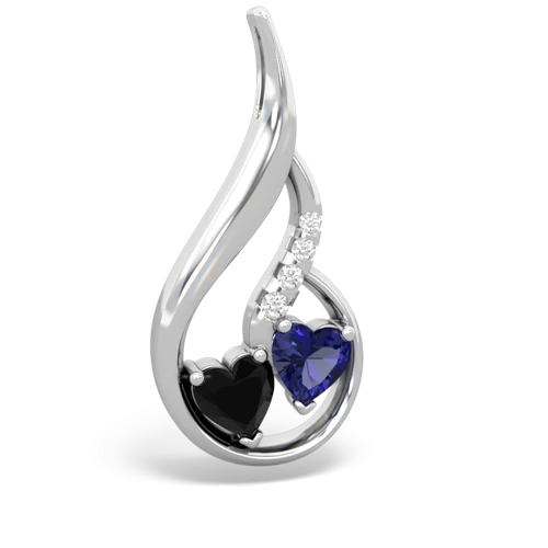 onyx-lab sapphire keepsake swirl pendant