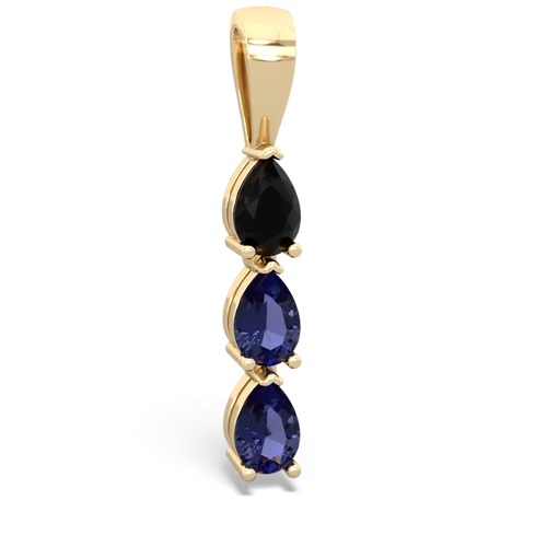 onyx-lab sapphire three stone pendant