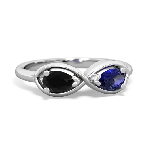 onyx-lab sapphire infinity ring