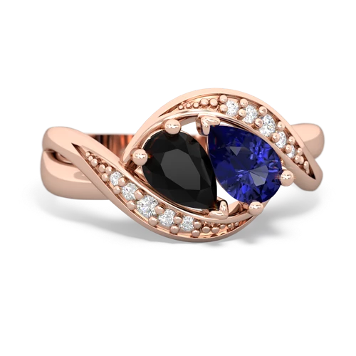 onyx-lab sapphire keepsake curls ring