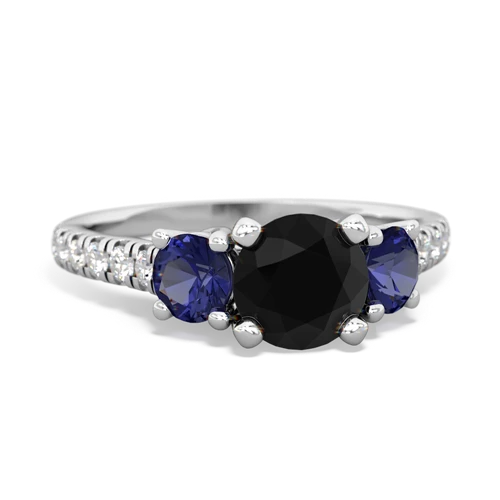 onyx-lab sapphire trellis pave ring