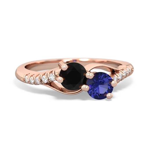 onyx-lab sapphire two stone infinity ring