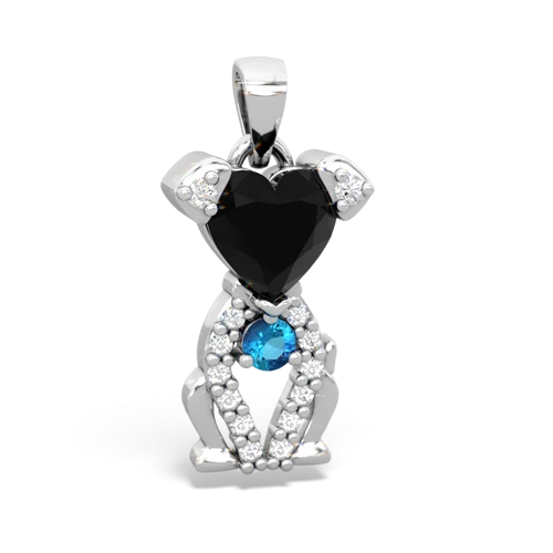 onyx-london topaz birthstone puppy pendant