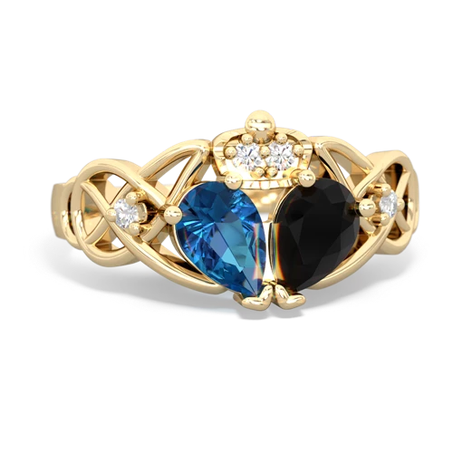 onyx-london topaz claddagh ring