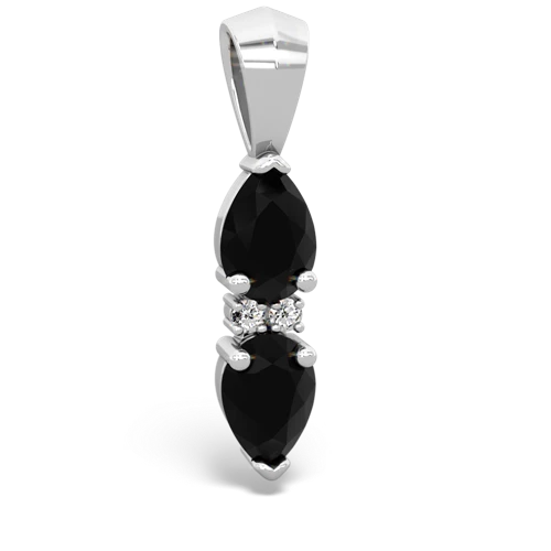 onyx-onyx bowtie pendant