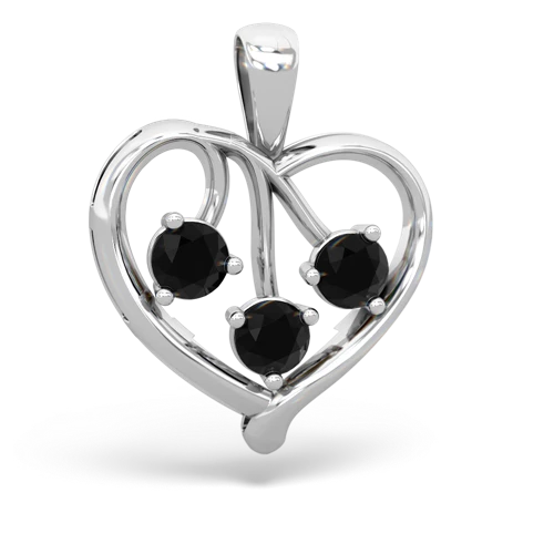 lab sapphire-tourmaline love heart pendant