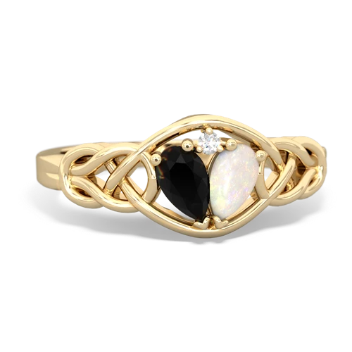 onyx-opal celtic knot ring