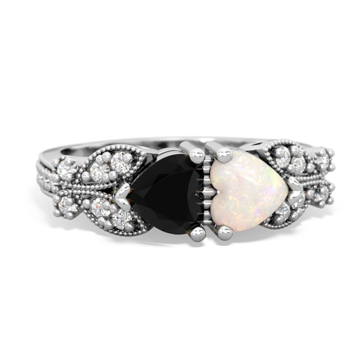 onyx-opal keepsake butterfly ring