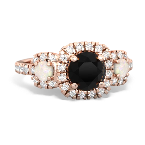 onyx-opal three stone regal ring