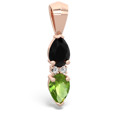 onyx-peridot bowtie pendant