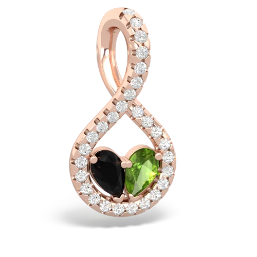 onyx-peridot pave twist pendant