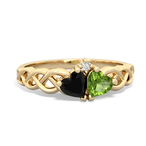 onyx-peridot celtic braid ring