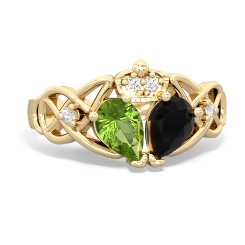 onyx-peridot claddagh ring