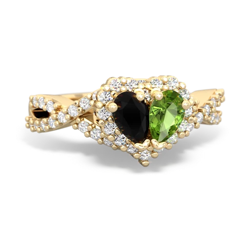 onyx-peridot engagement ring