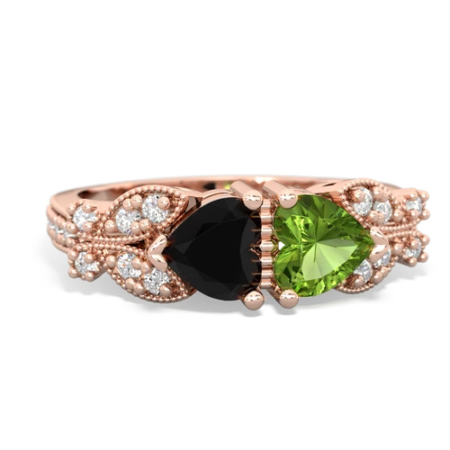 onyx-peridot keepsake butterfly ring