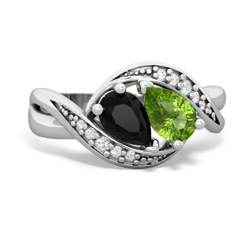 onyx-peridot keepsake curls ring