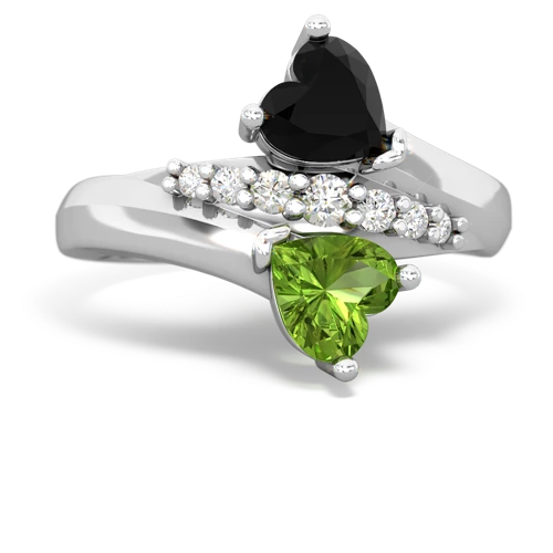 onyx-peridot modern ring