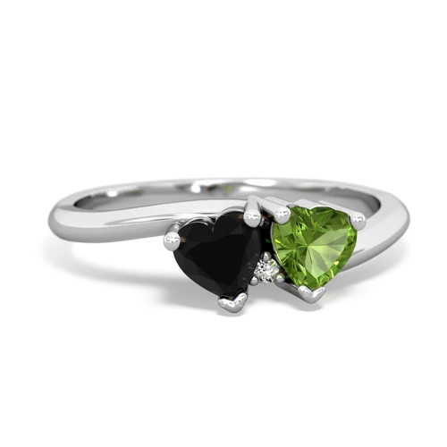 onyx-peridot sweethearts promise ring