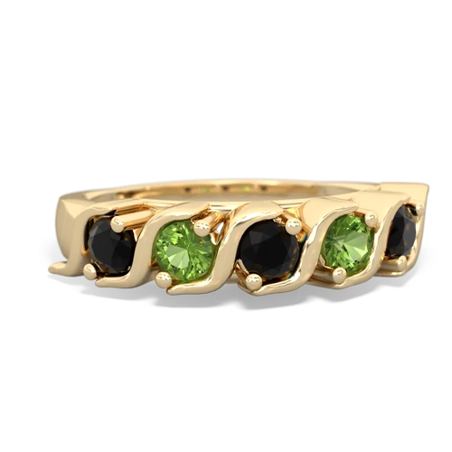 onyx-peridot timeless ring