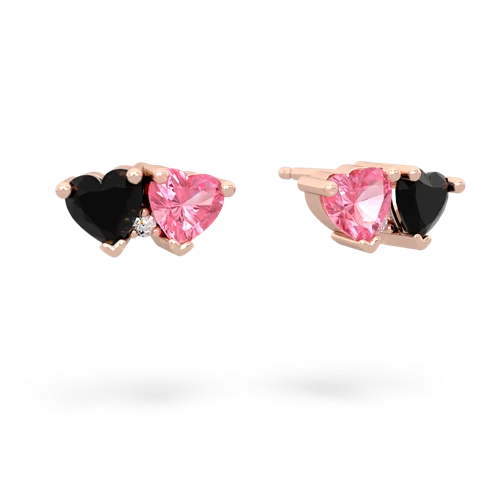 onyx-pink sapphire  earrings