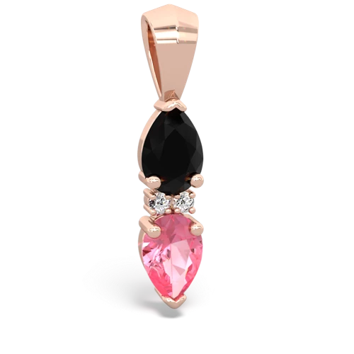 onyx-pink sapphire bowtie pendant