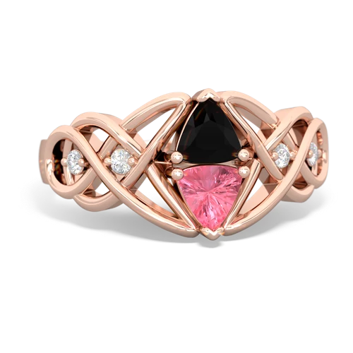 onyx-pink sapphire celtic knot ring