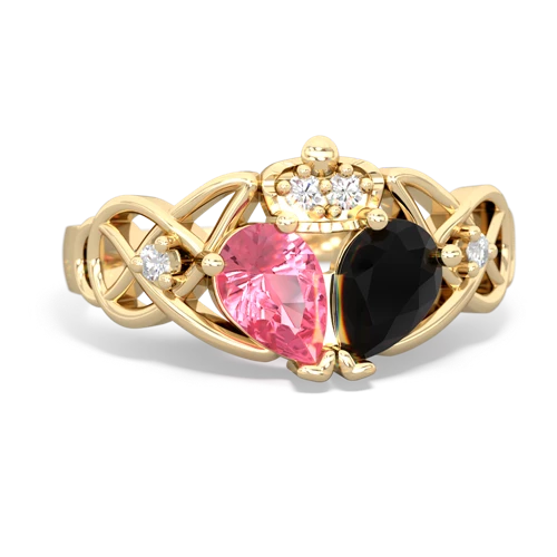 onyx-pink sapphire claddagh ring