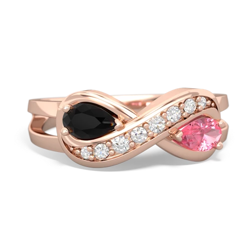 onyx-pink sapphire diamond infinity ring