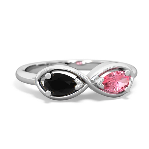 onyx-pink sapphire infinity ring