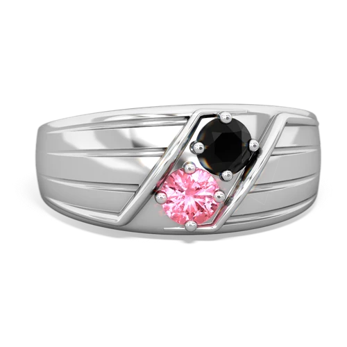 onyx-pink sapphire mens ring