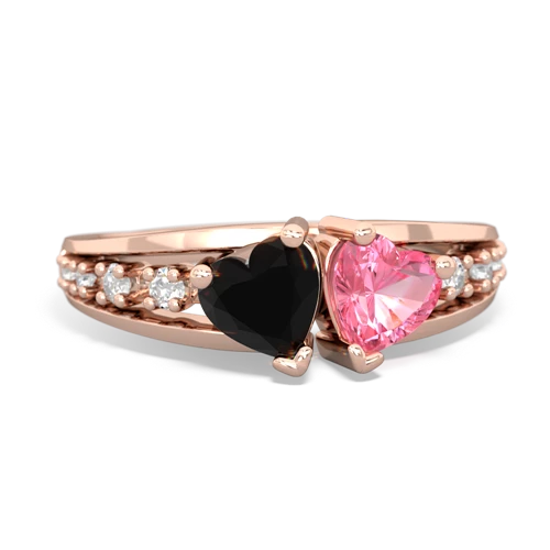 onyx-pink sapphire modern ring