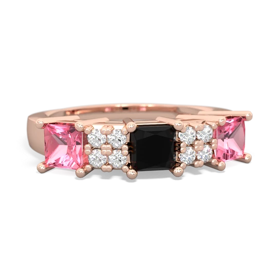 onyx-pink sapphire timeless ring