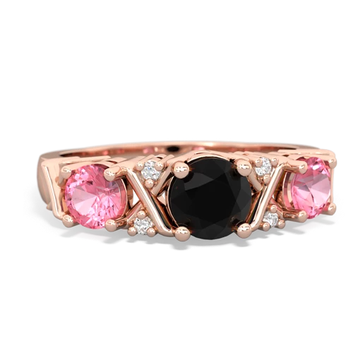 onyx-pink sapphire timeless ring