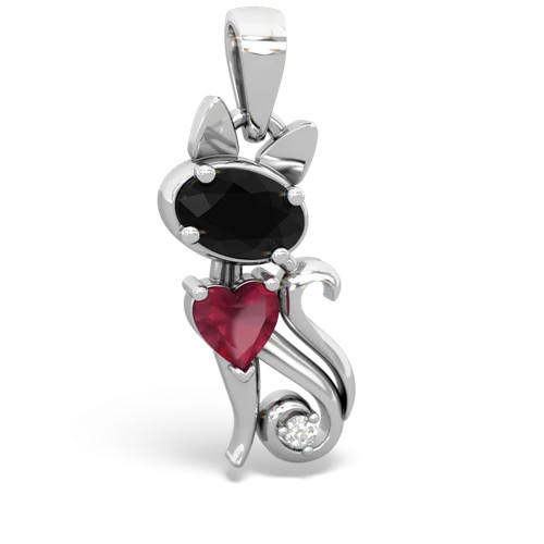 onyx-ruby kitten pendant