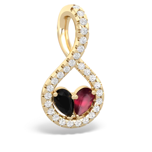 onyx-ruby pave twist pendant