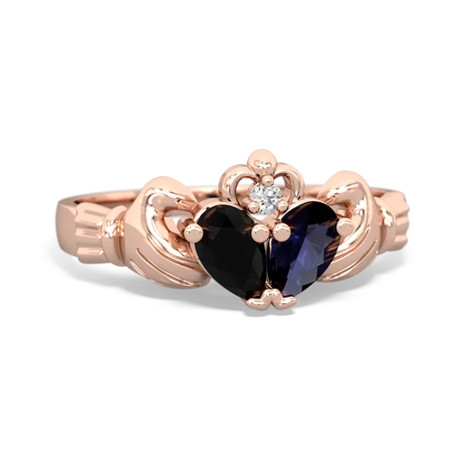 onyx-sapphire claddagh ring