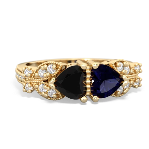 onyx-sapphire keepsake butterfly ring