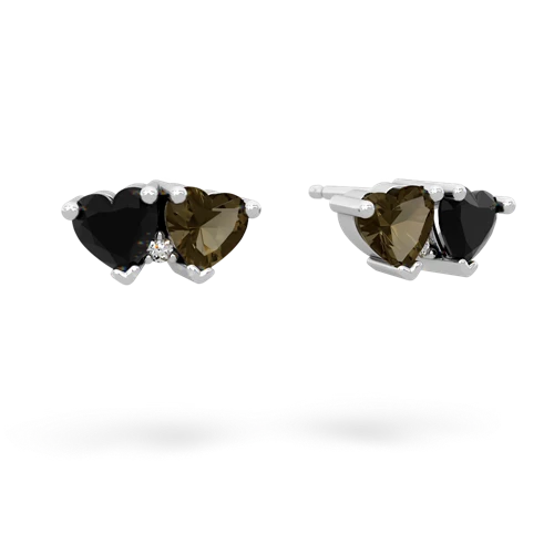 onyx-smoky quartz  earrings