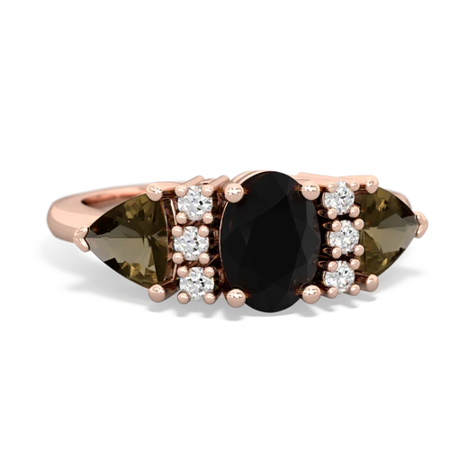 onyx-smoky quartz timeless ring