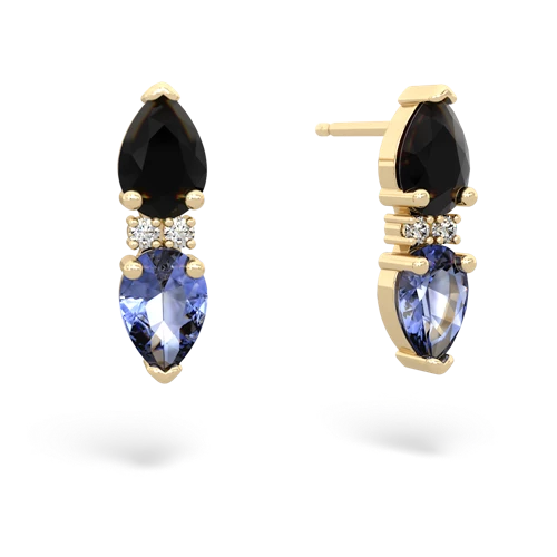 onyx-tanzanite bowtie earrings