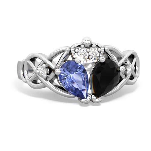 onyx-tanzanite claddagh ring