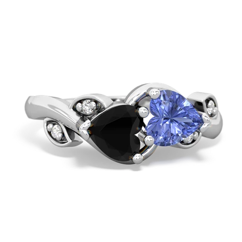 onyx-tanzanite floral keepsake ring