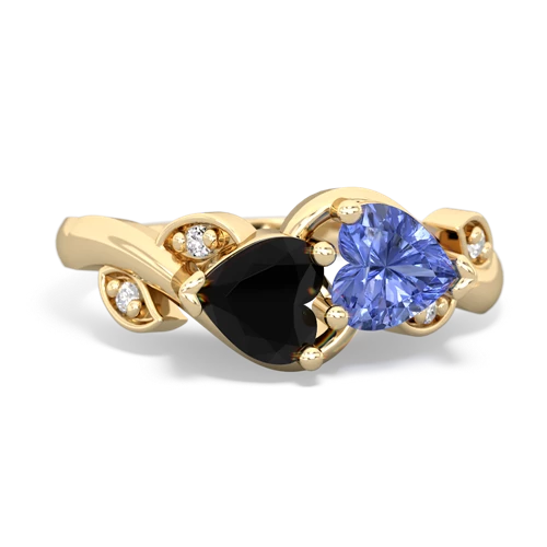 onyx-tanzanite floral keepsake ring