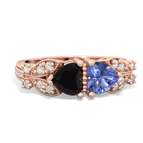 onyx-tanzanite keepsake butterfly ring