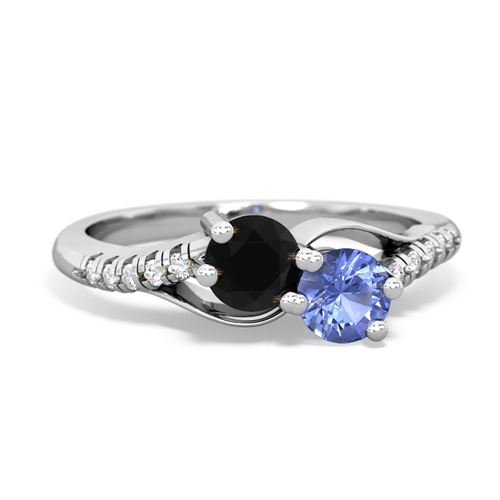 onyx-tanzanite two stone infinity ring