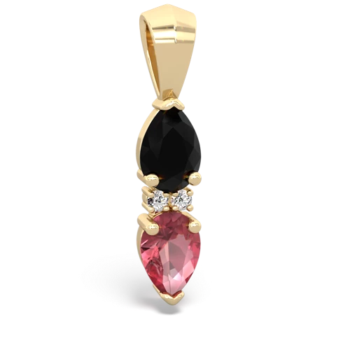 onyx-tourmaline bowtie pendant